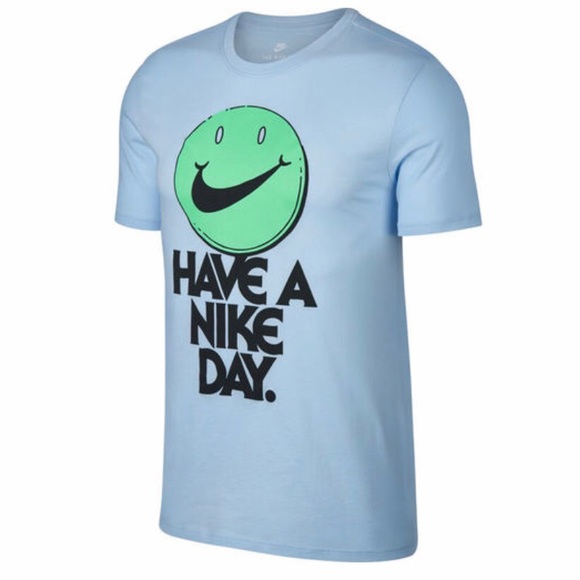 Nike Other - NWT have a Nike day tee Sz L blue green smile nice